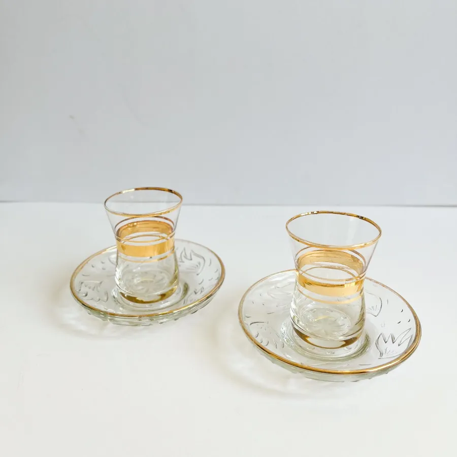 1جفت استکان نعلبکی آنتیک