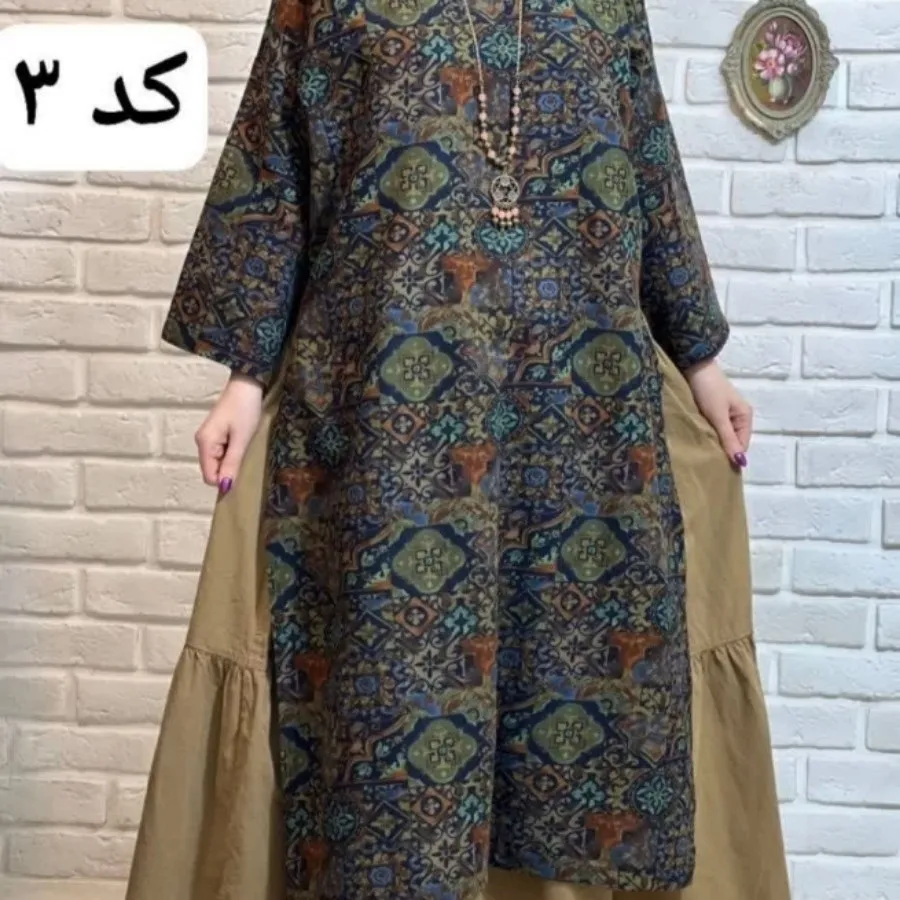 ست پیراهن و دامن لینن