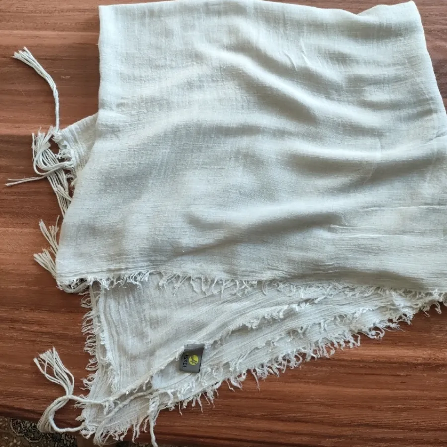 شال  نخی لینن لبه ریش