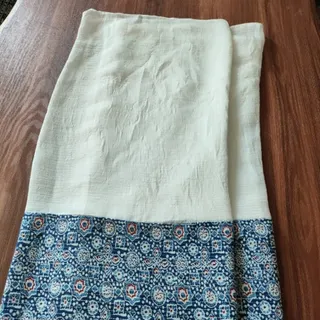 شال دو رنگ سفید آبی