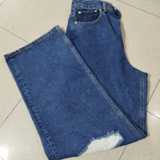 شلوار جین فول بگ زاپدار