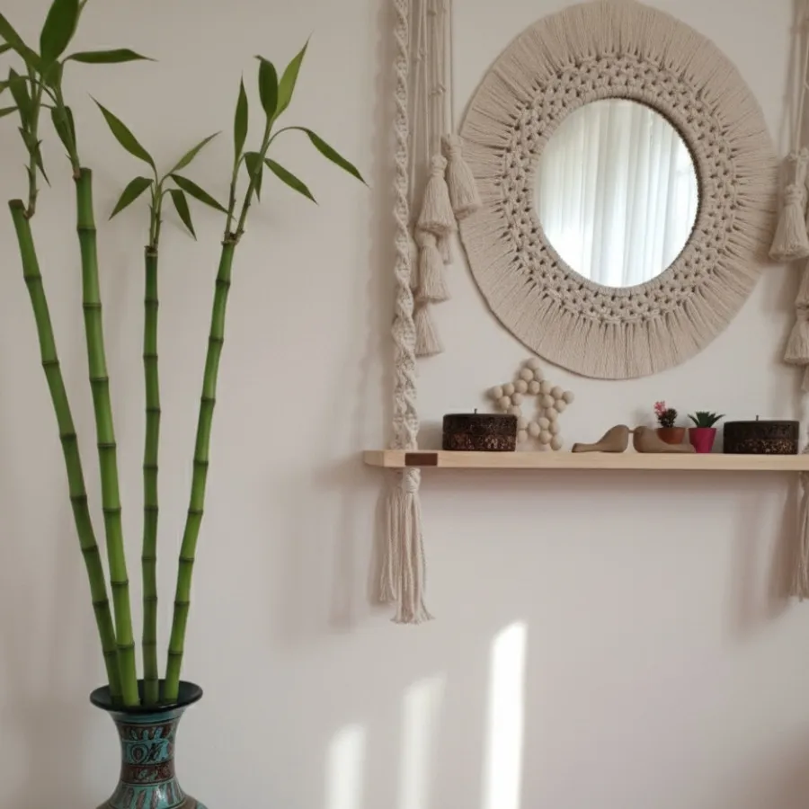 شلف و آینه ی مکرومه بافی