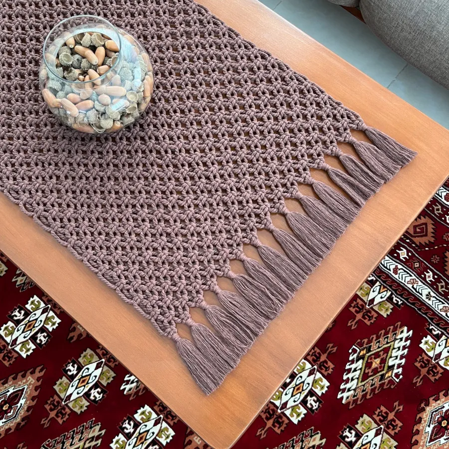 رومیزی دستباف مکرومه