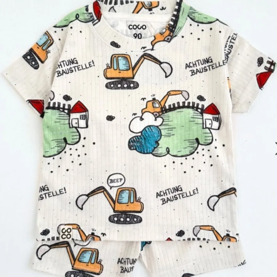 ست تیشرت شلوارک نخ پنبه
