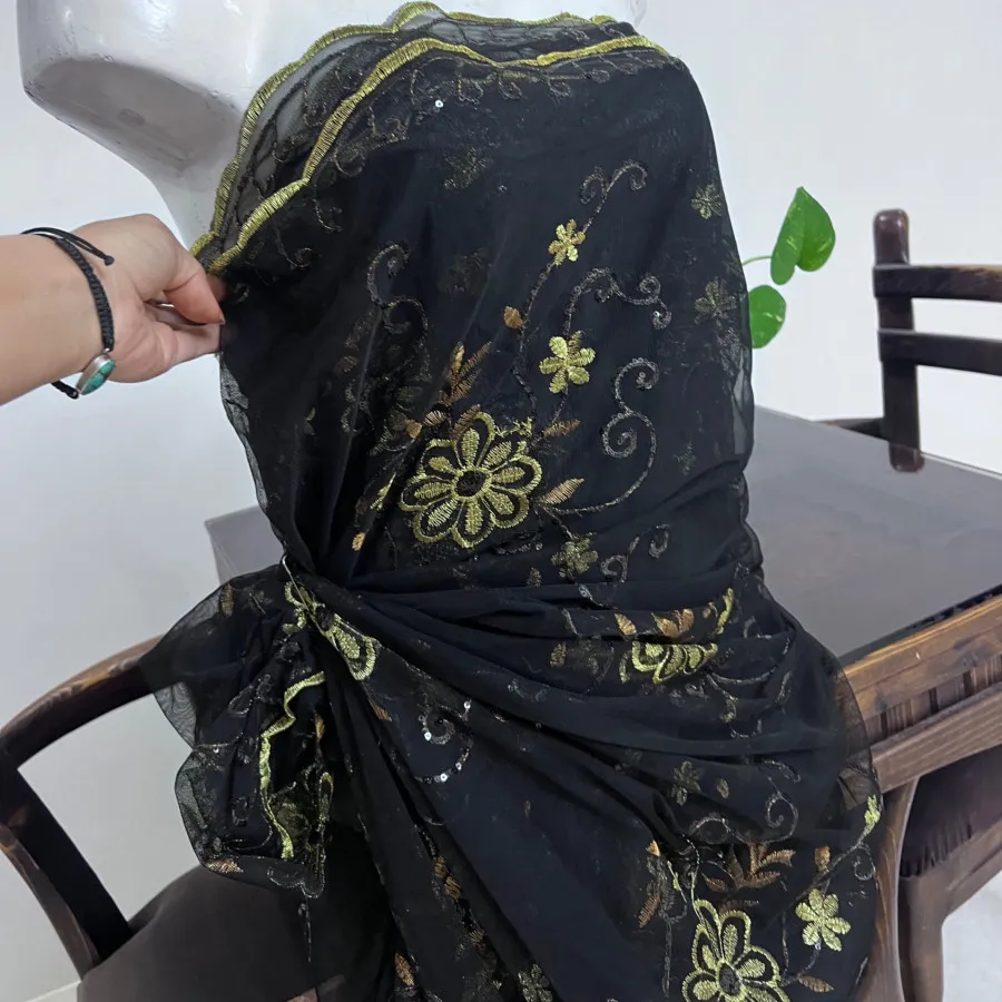پارچه تور گلدوزی پولکی
