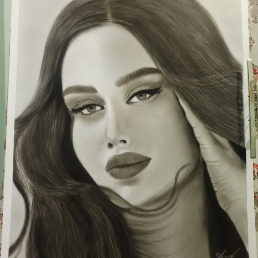 تابلو نقاشی سیاه قلم
