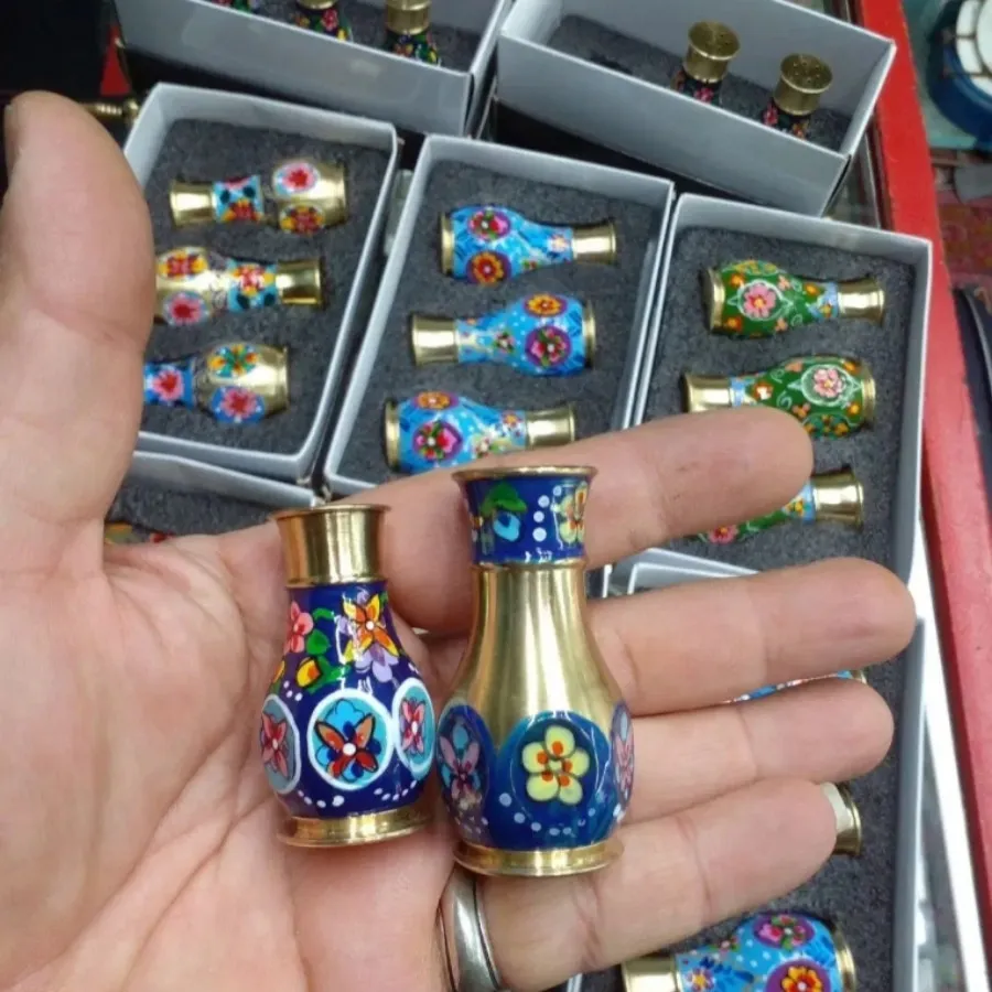 نمکدان برنجی نقاشی شده