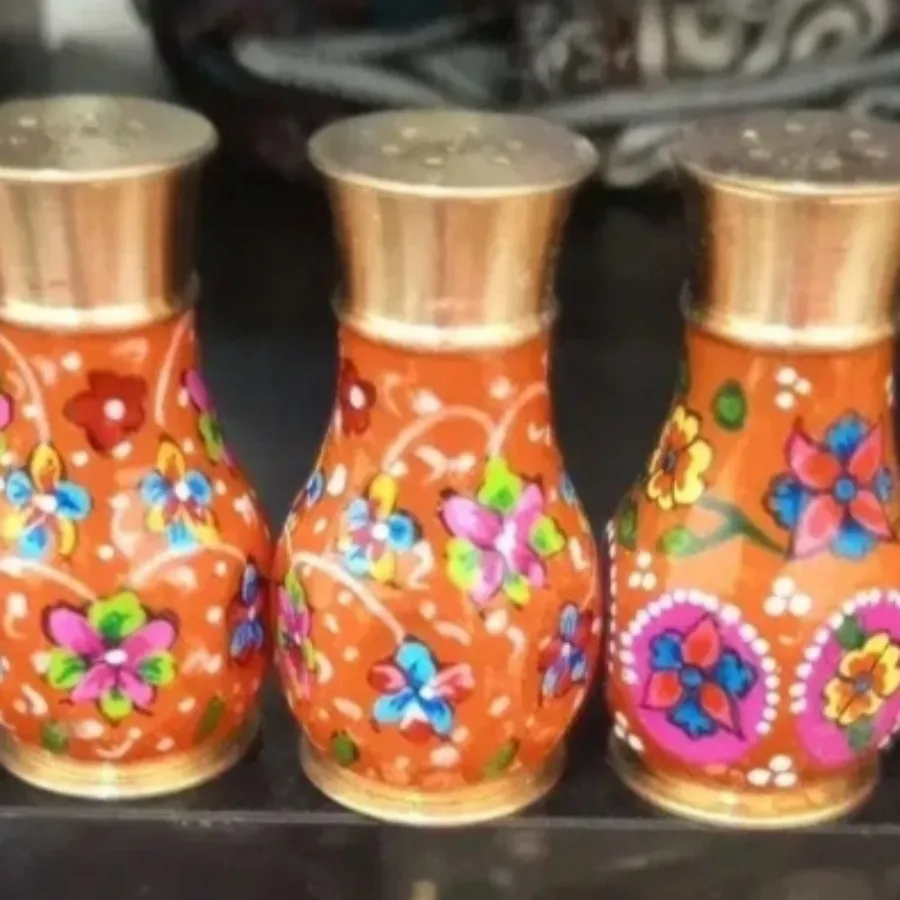 نمکدان برنجی نقاشی شده