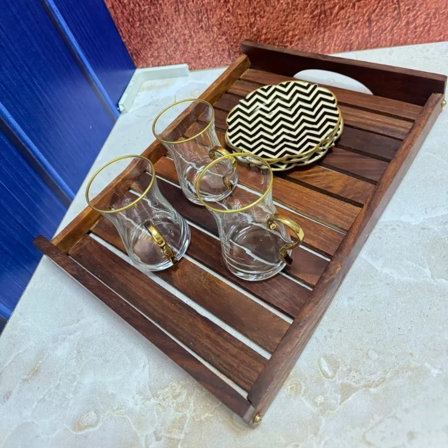 سینی چوبی نرده ای 3 نفره