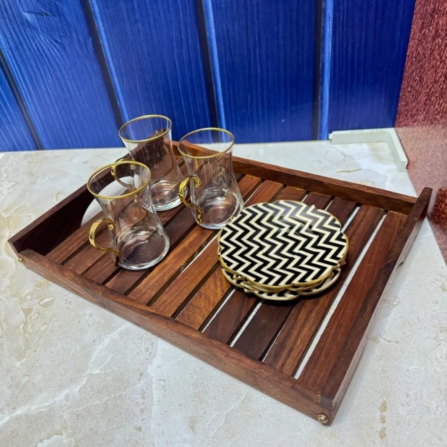 سینی چوبی نرده ای 3 نفره
