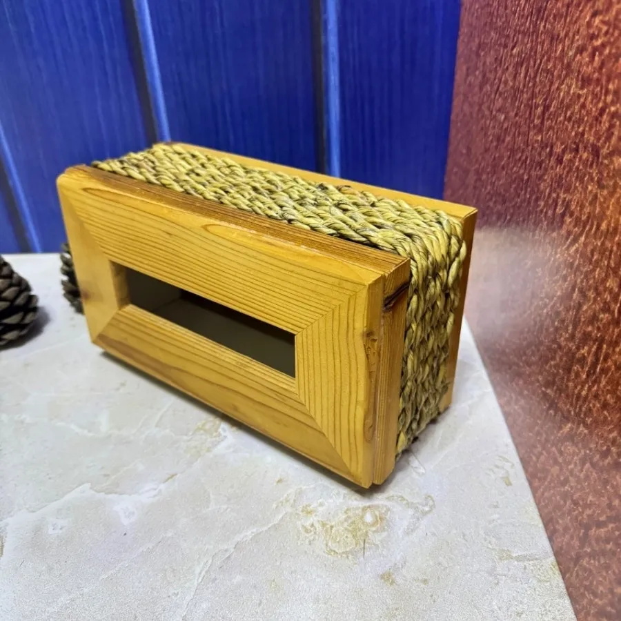 جا دستمال کاغذی چوب حصیر