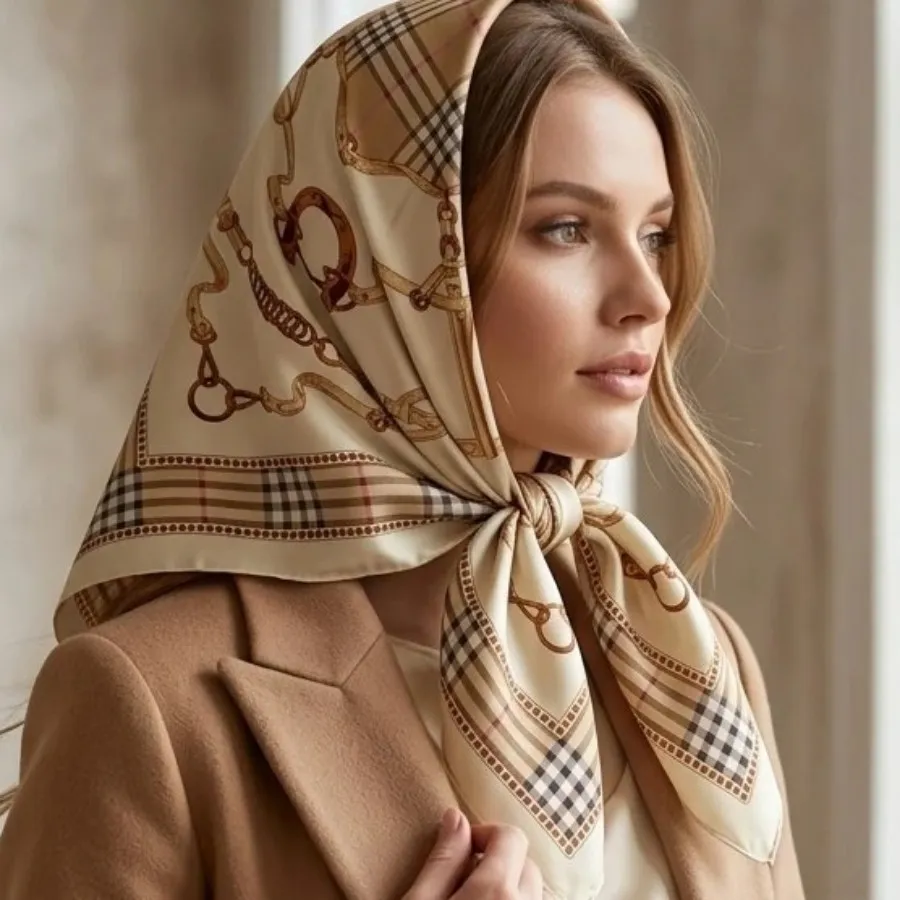 مینی اسکارف ساتن نخ  شیک
