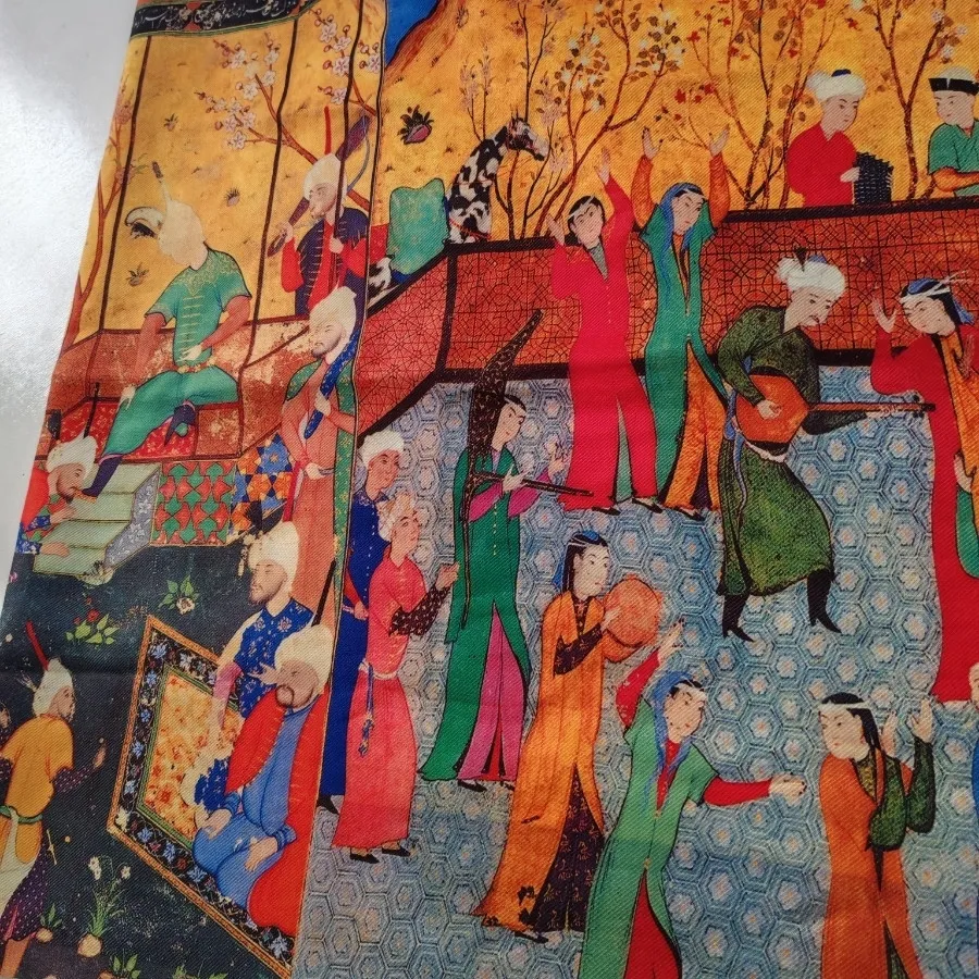 شال نخی طرح نگارگری