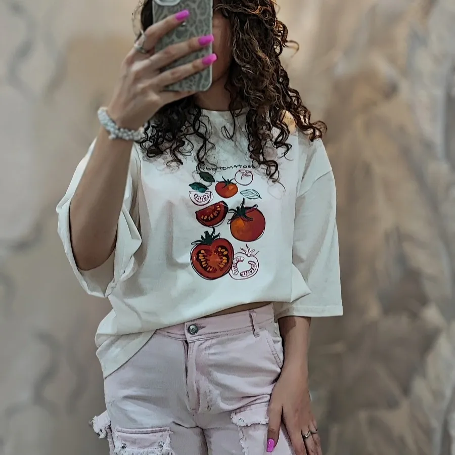تیشرت باکسی گوجه