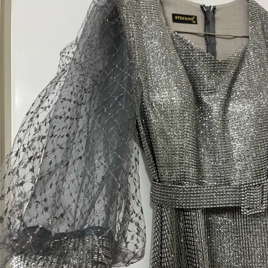 لباس ماکسی مجلسی نقره ای