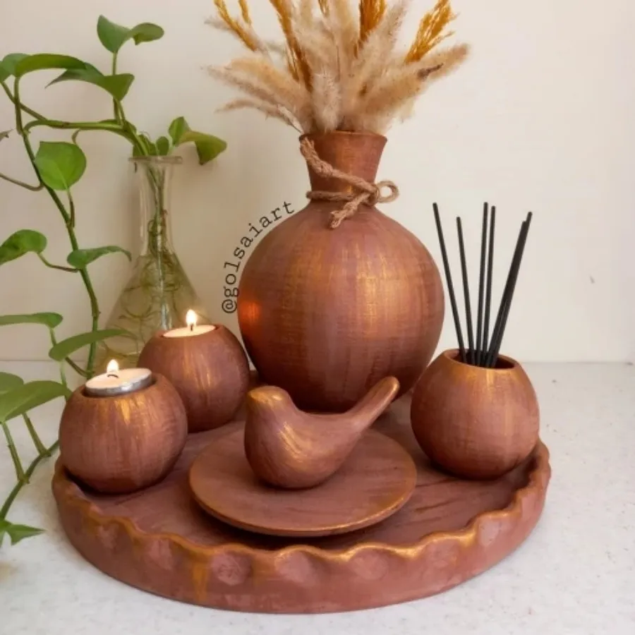 ست رومیزی سفالی پتینه