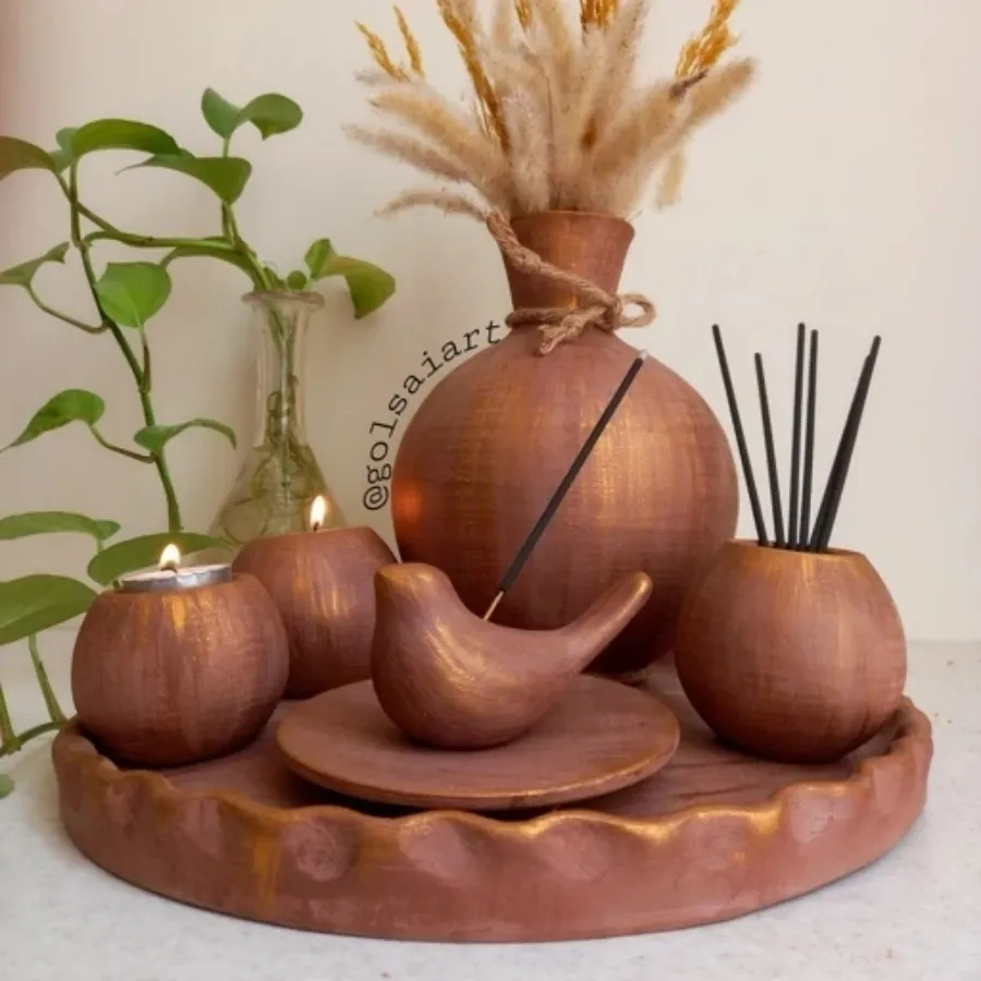ست رومیزی سفالی پتینه