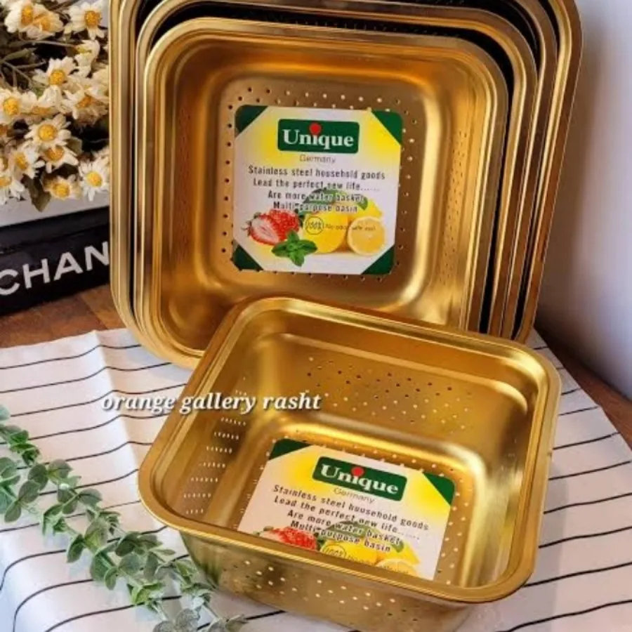 آبکش و لگن مربعی یونیک