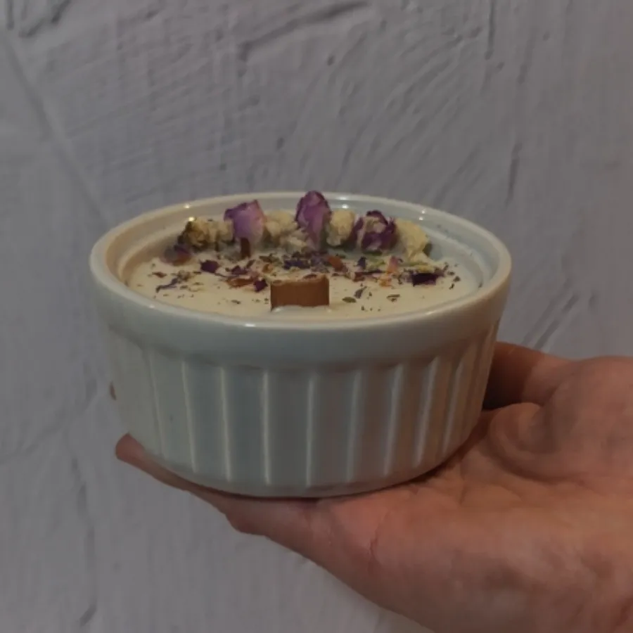 شات شمع با گل طبیعی