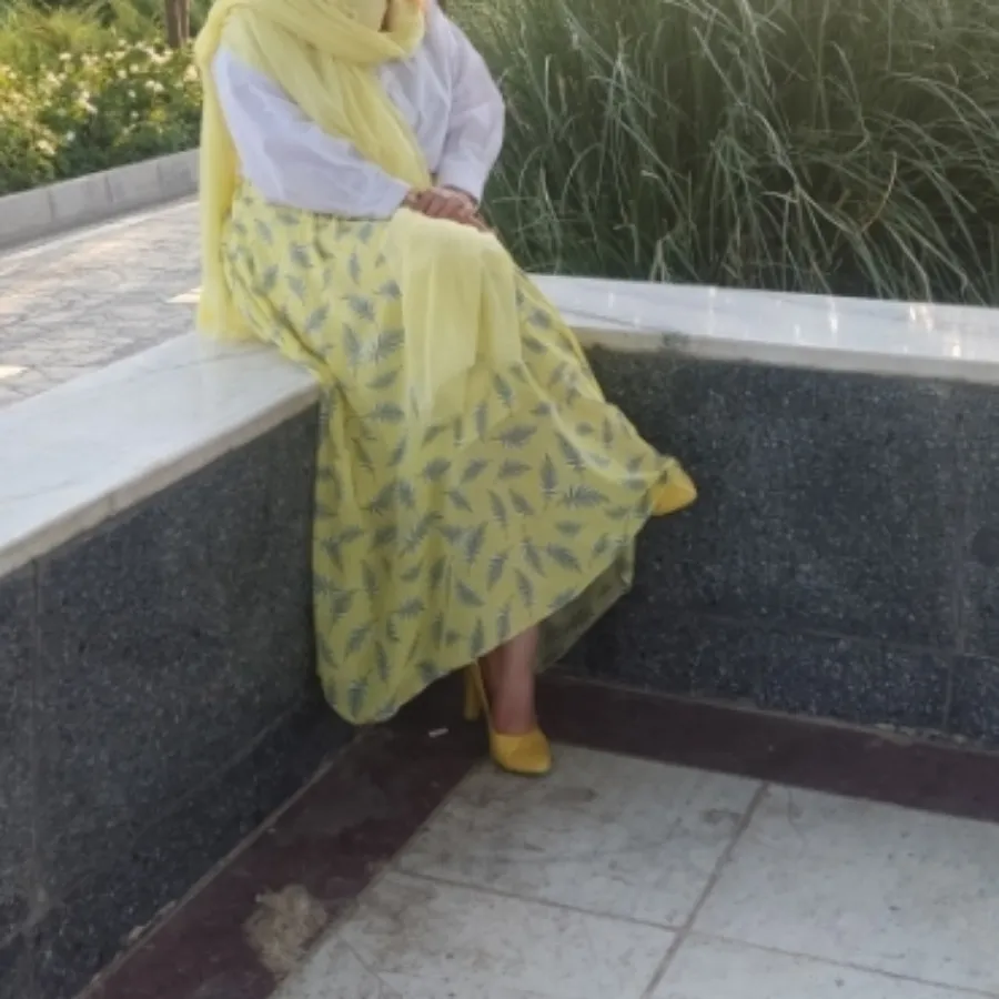دامن حریر لیمویی