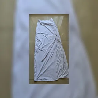 دامن کرپ گت دار سفید