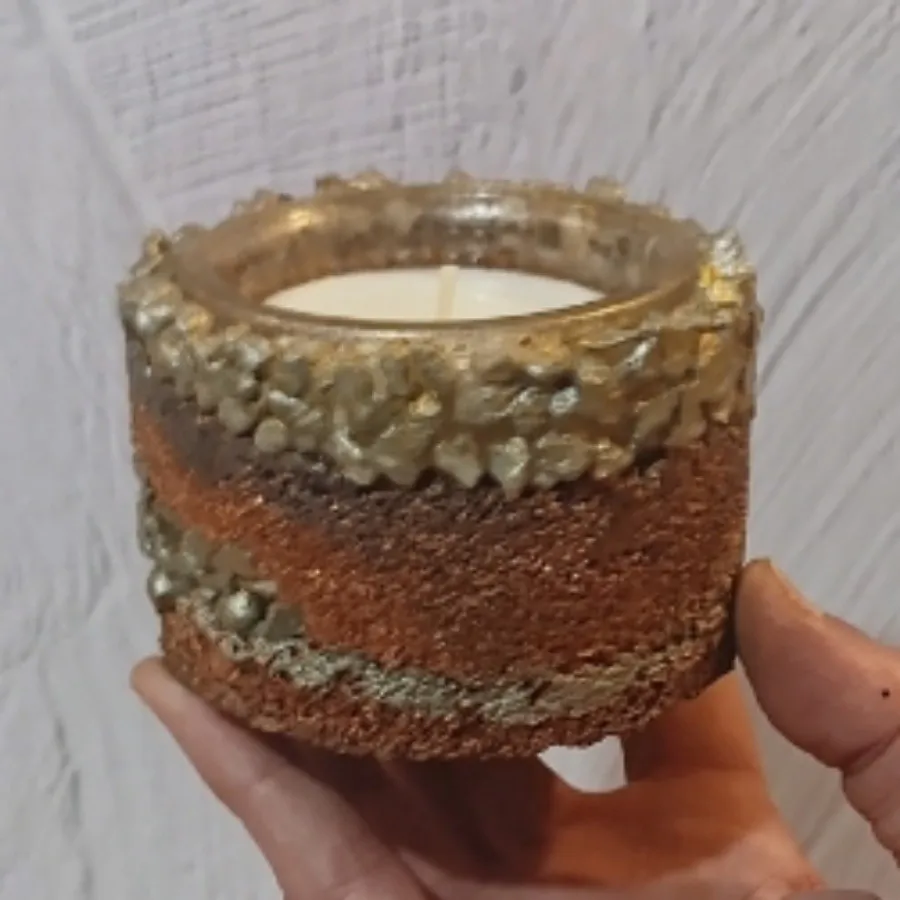 ست شمع استوانه و جا شمعی