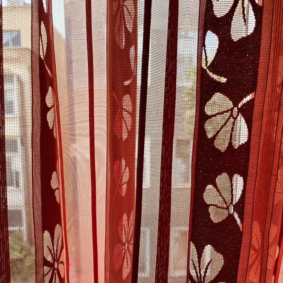 پنل پرده حصیری گلدار