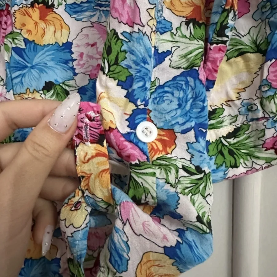 شومیز گلدار نخ بهاره