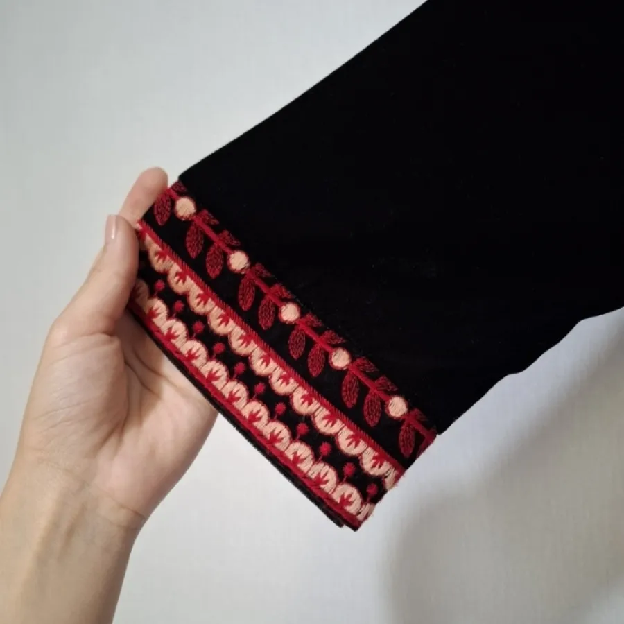 کت سوزن دوزی قرمز مشکی