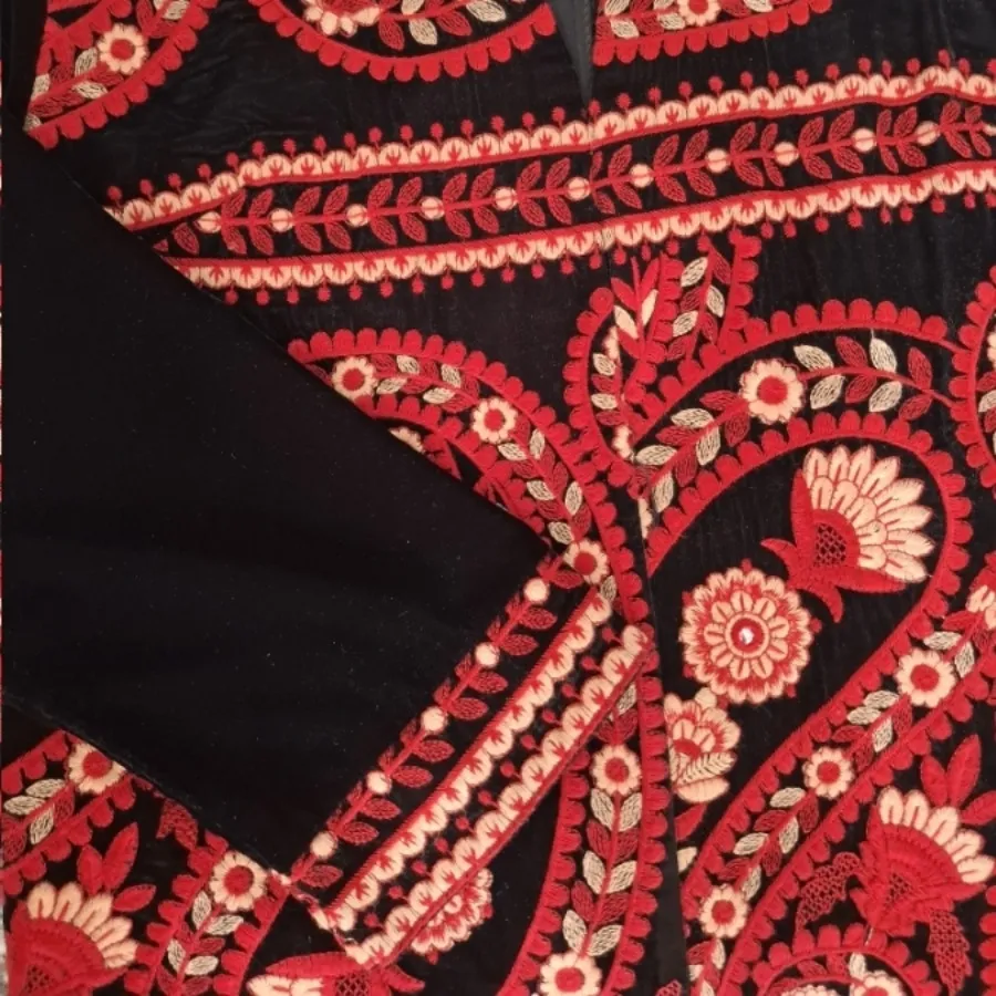 کت سوزن دوزی قرمز مشکی