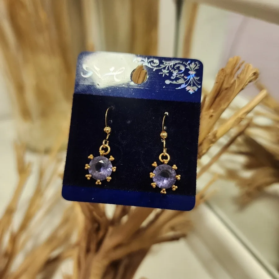 گوشواره طلایی بنفش