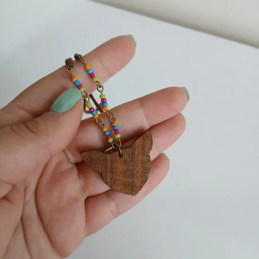 گردنبند چوبی گربه