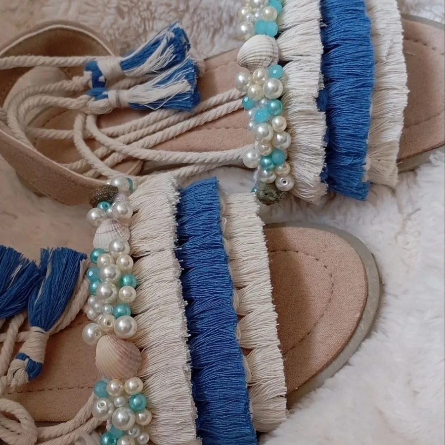 ست صندل و کیف مکرومه