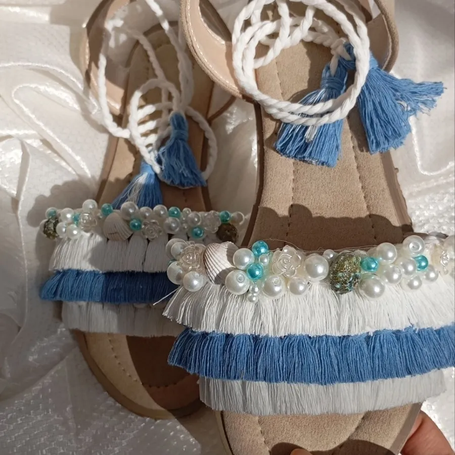 ست صندل و کیف مکرومه