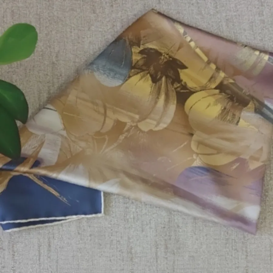 روسری ساتن ابریشم دستدوز