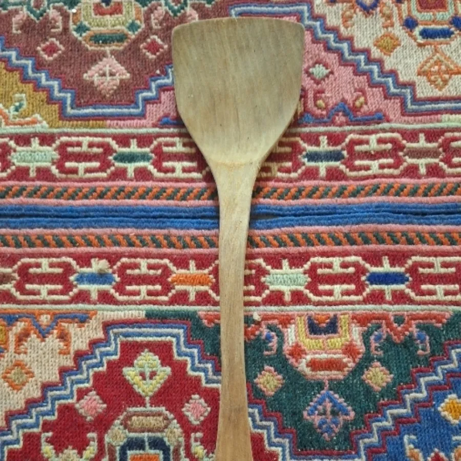 ست کفگیر سینی قاشق چوبی