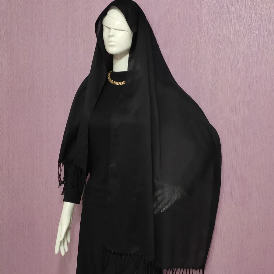 شال نخی کجراه مشکی