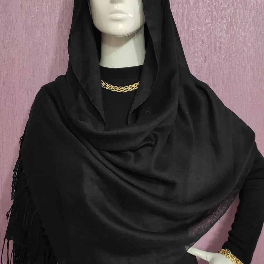 شال نخی کجراه مشکی
