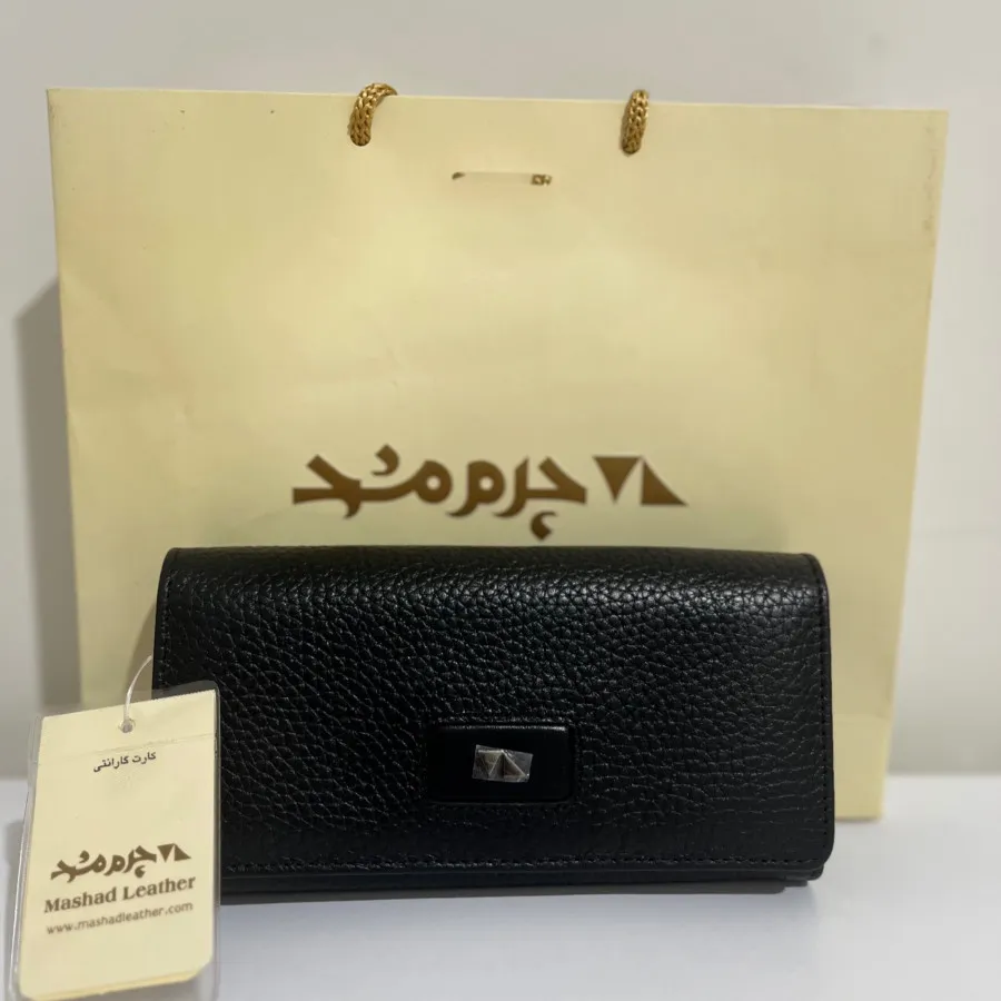 کیف پول چرم مشهد مشکی