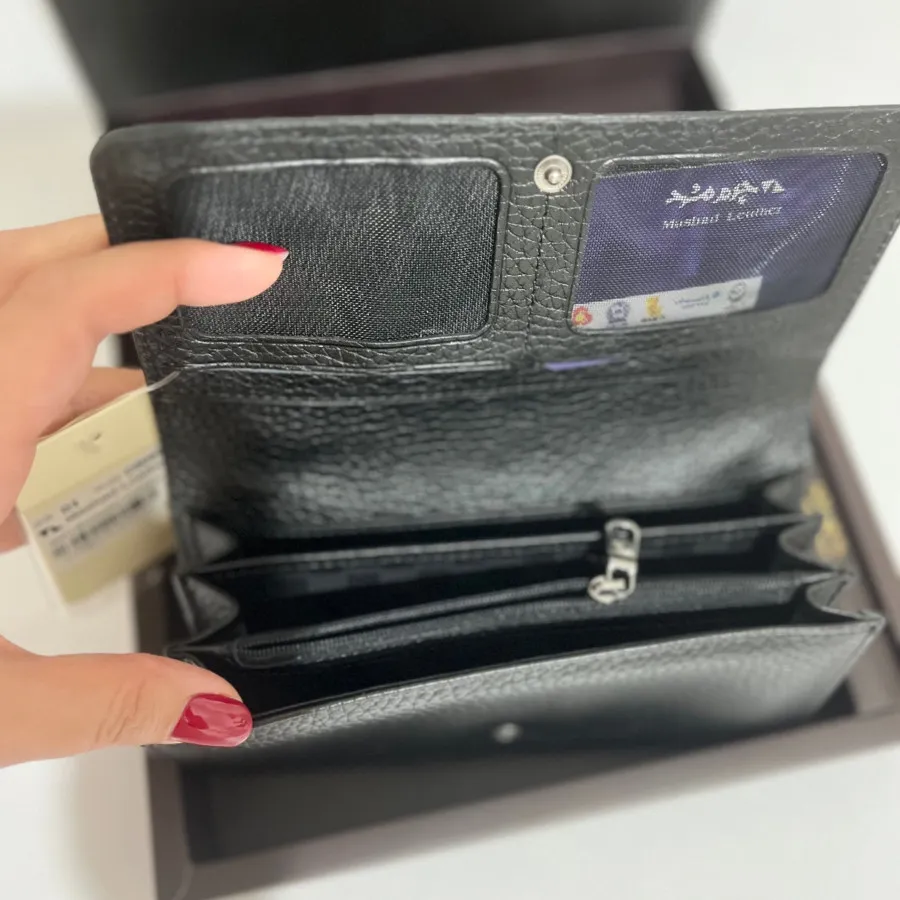 کیف پول چرم مشهد مشکی