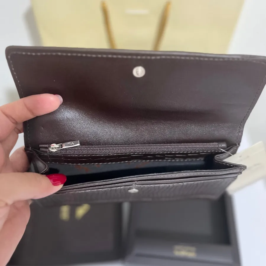 کیف پول چرم مشهد قهوه ای