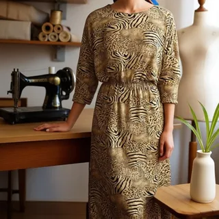 ساحلی زنانه نخی طرح دار