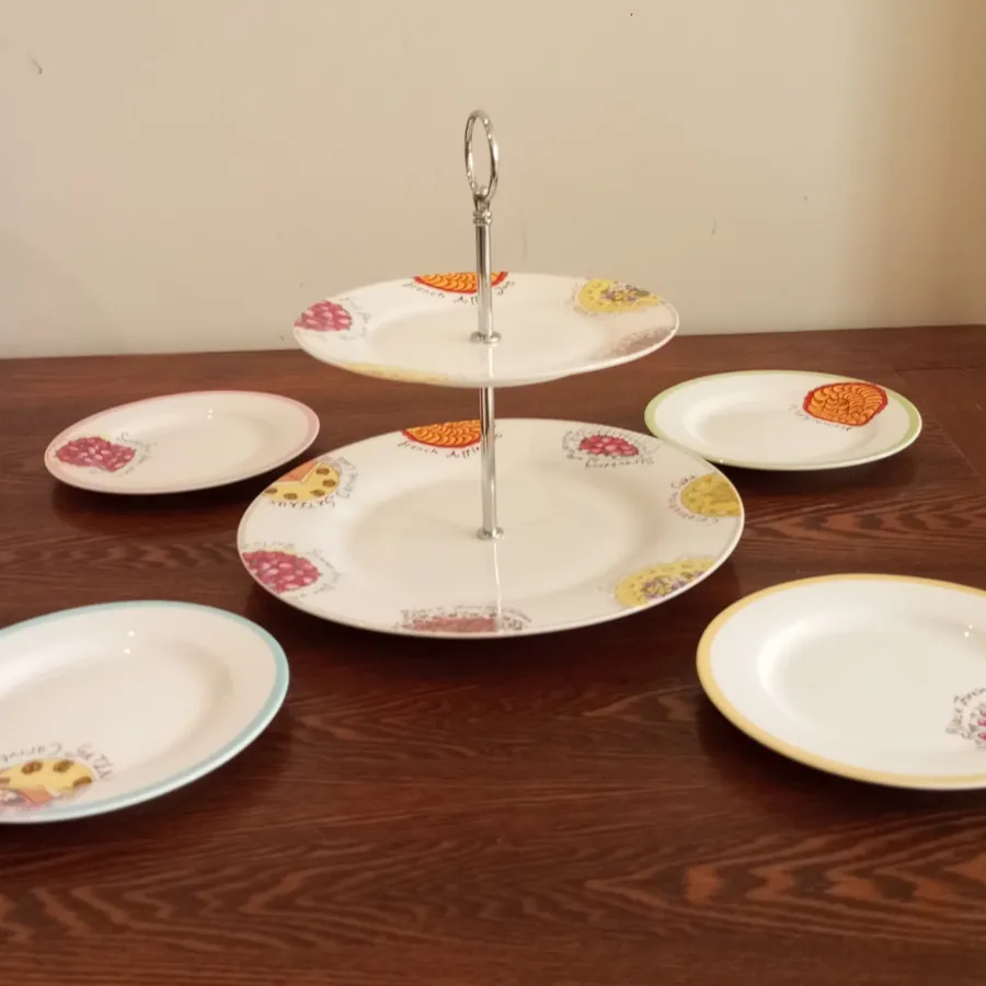 ست آنتیک کیک و پیش دستی