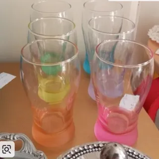 سرویس لیوان پایه رنگی
