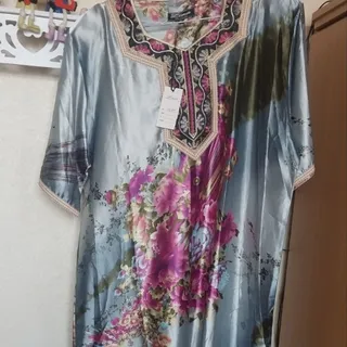 پیراهن بلند ساتن خارجی
