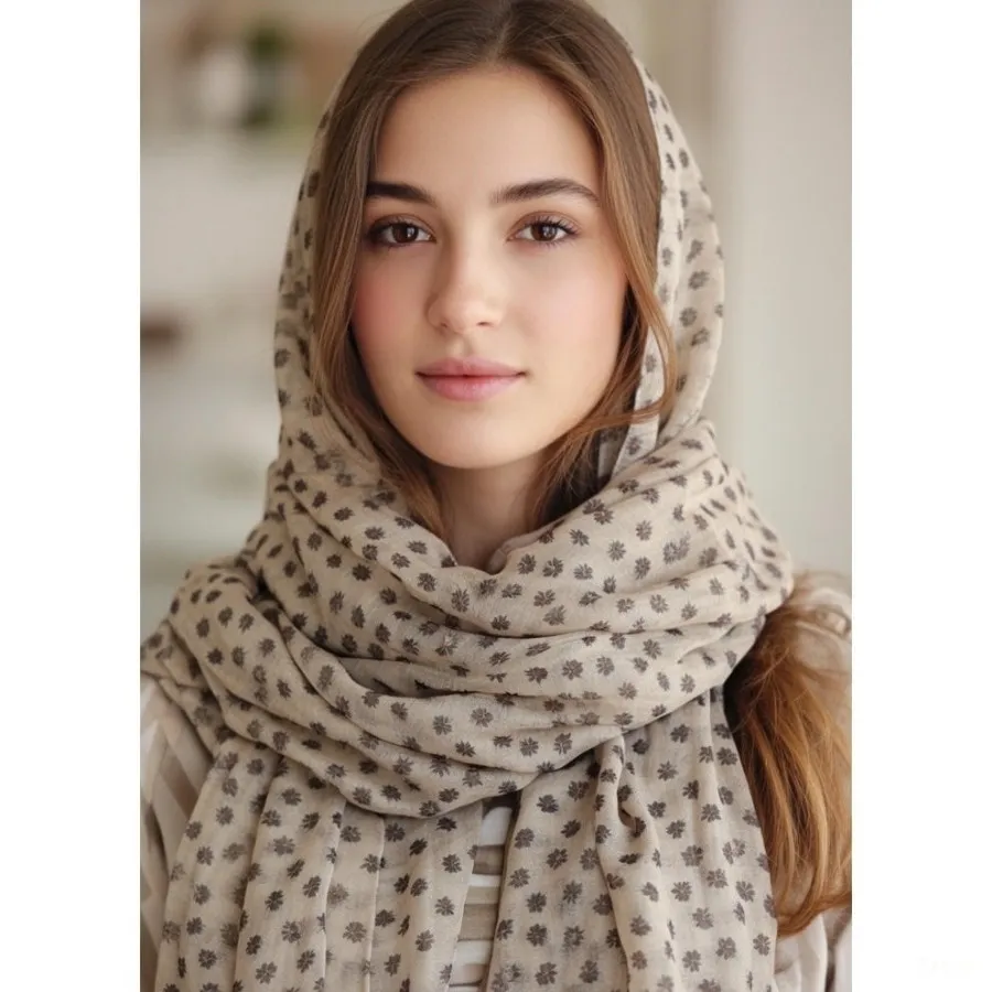 شال نخی گلدار