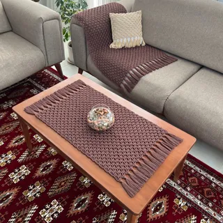 رومیزی دستباف مکرومه
