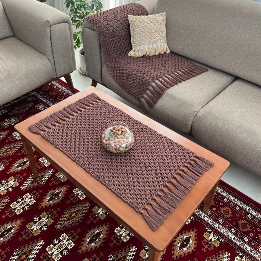 رومیزی دستباف مکرومه