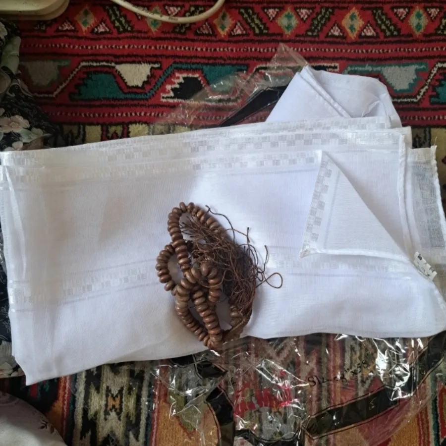 روسری سفید مکه ای نو