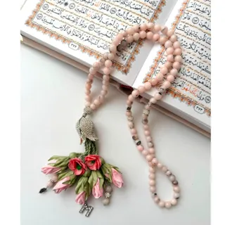 تسبیح دستساز عقیق رگه‌دار